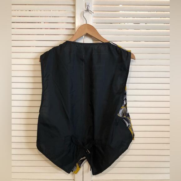 Vintage 80’s A’Milano Yellow Floral Vest - Picture 3 of 5